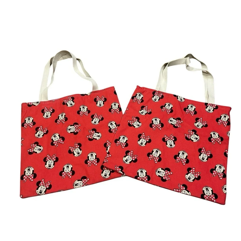 Disney Tote Bag Reusable Shopping Grocery Minnie Mouse‎ Lot Of 2